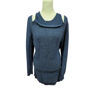 Zero maria cornejo alpaca wool sweater dress large hang knit cold shoulder